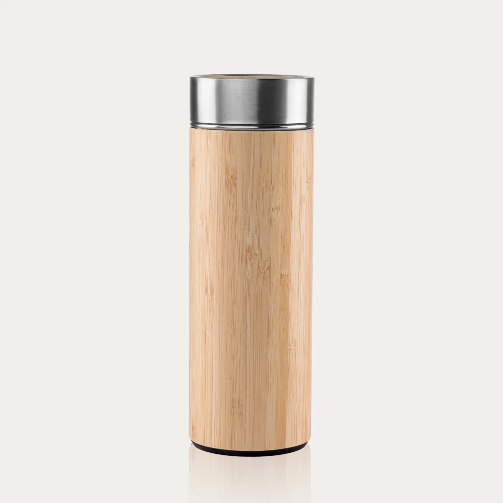 Bamboo Water Bottle with Stainless Steel Flask & Tea Strainer | Leak-Proof Eco-Friendly Bamboo Bottle for Daily Hydration