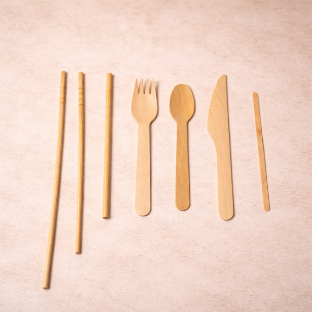 Disposable Wooden Cutlery Set - Sustainable Dining Utensils