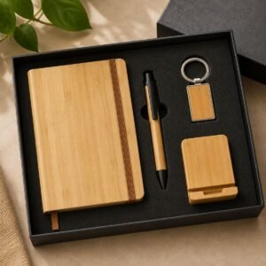 Bamboo Eco Gift Set | Keychain & Phone Holder