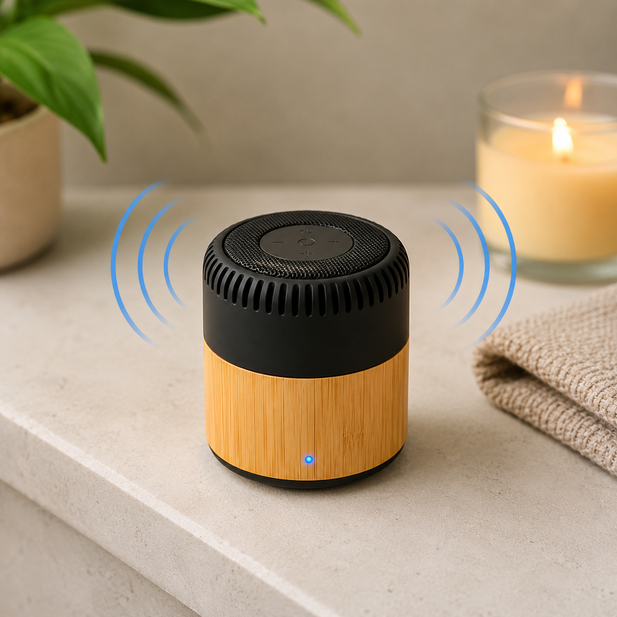 Bamboo Bluetooth Speaker | Compact Wireless Speaker with Natural Bamboo Finish - Image 2