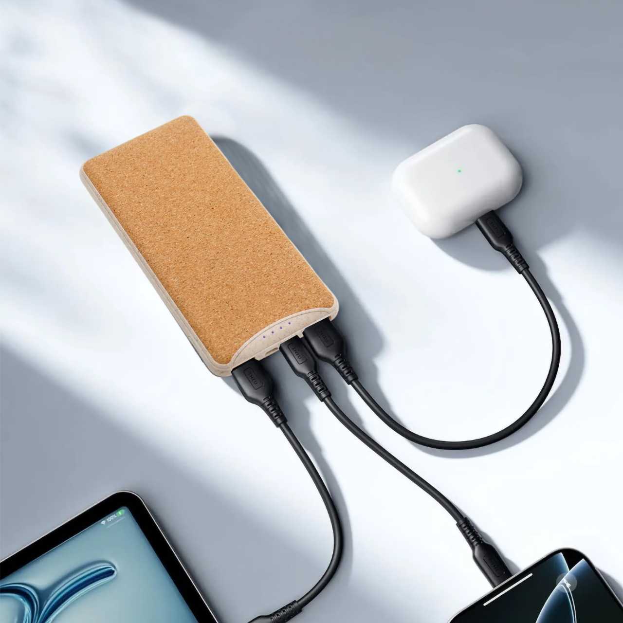 Cork Power Bank - Slim Fast Charging Portable Battery with USB-A & USB-C - Image 4