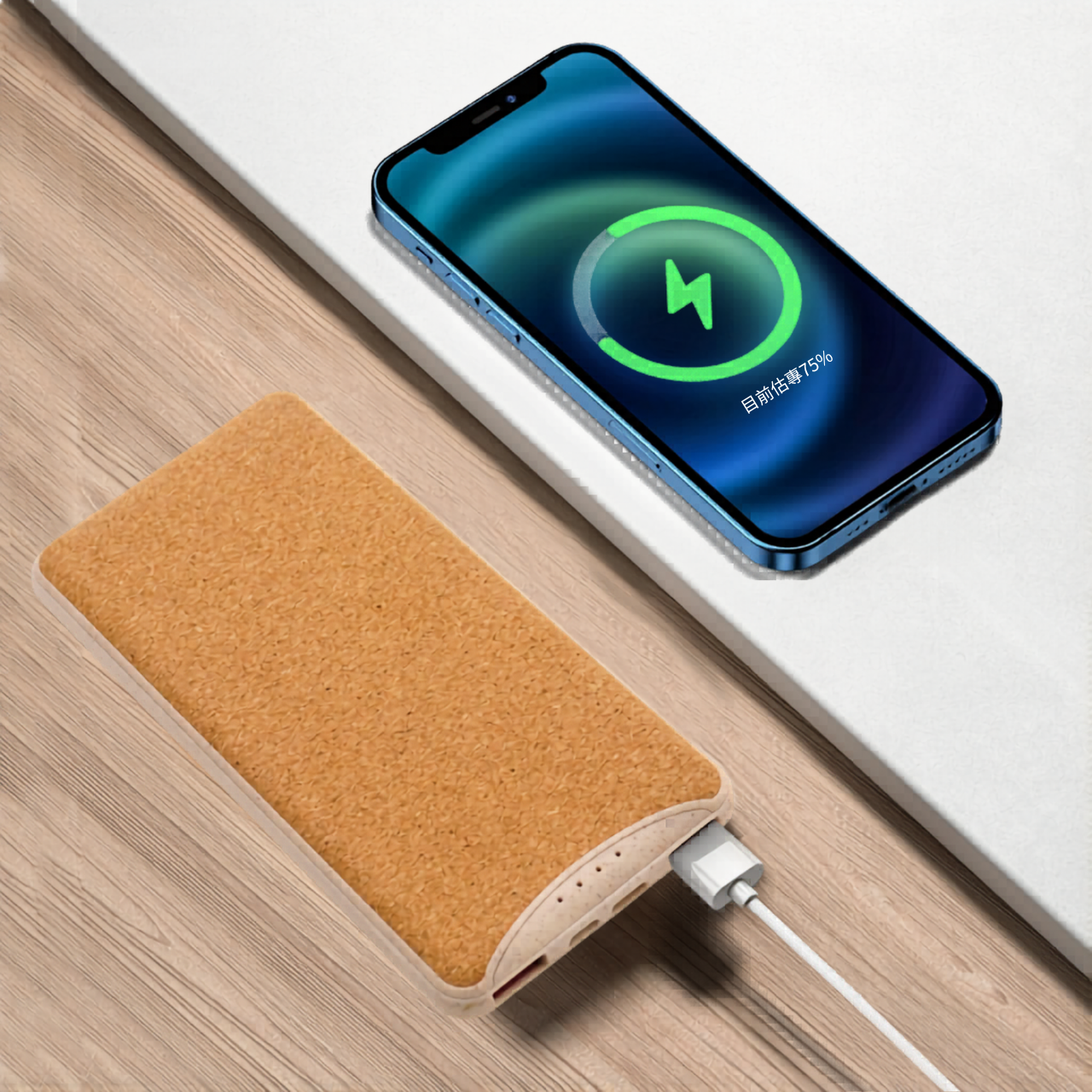 Cork Power Bank - Slim Fast Charging Portable Battery with USB-A & USB-C - Image 5