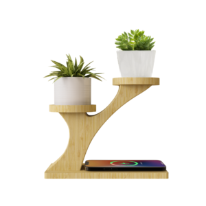 Plant Holder Bamboo Wireless Charger