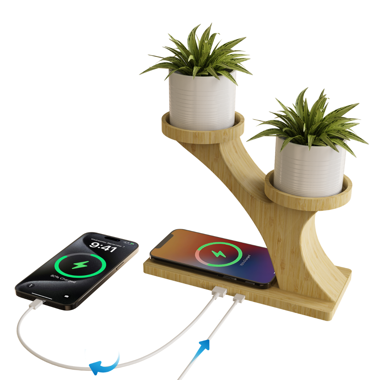 Plant Holder Bamboo Wireless Charger - Image 5