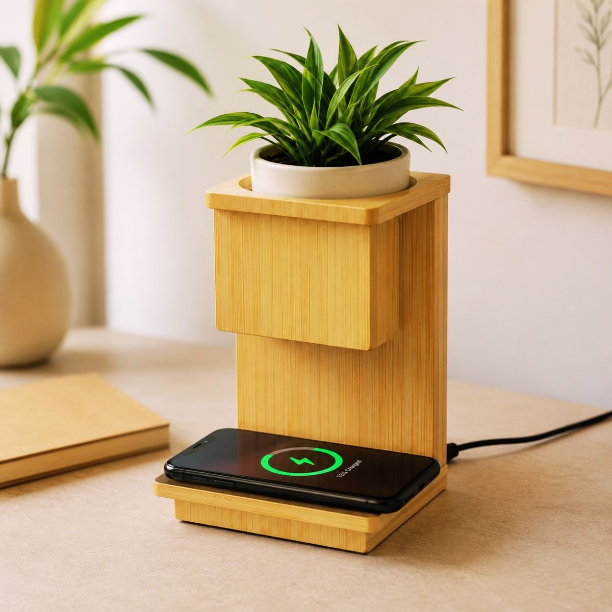Innovative Wireless Charger With Potted Plant Holder - Image 3